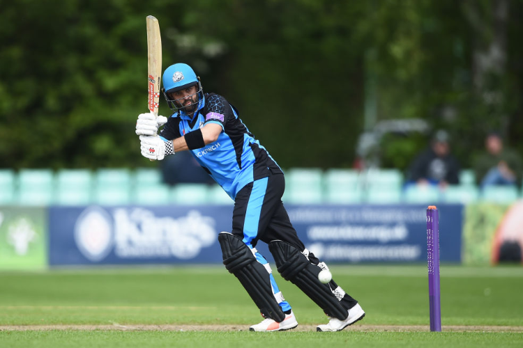 CALLUM FERGUSON of Worcestershire bats during the Royal London One Day Cup Quarter Final match between Worcestershire and Somerset at New Road in Worcester, England.