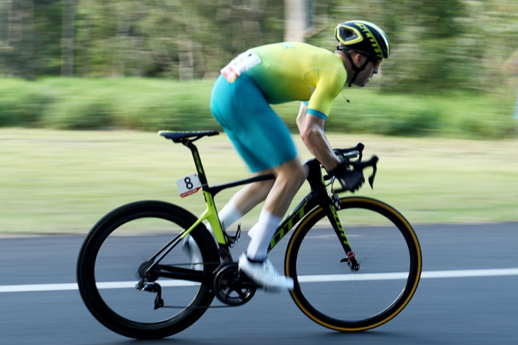 CAMERON MEYER of Australia competes during the Men's Road Race on day 10 of the Gold Coast 2018 Commonwealth Games at Currumbin Beachfront in Gold Coast, Australia. CAMERON MEYER of Australia competes during the Men's Road Race on day 10 of the Gold Coast 2018 Commonwealth Games at Currumbin Beachfront in Gold Coast, Australia.