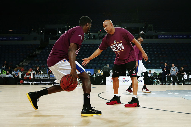 Assistant Coach CJ BRUTON of Brisbane during warm up prior to the NBL match between the New Zealand Breakers and the Brisbane Bullets at Vector Arena in Auckland, New Zealand.