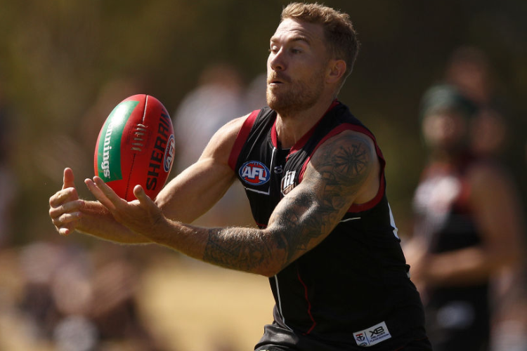DEAN KENT of the Saints marks the ball during the St Kilda pre-season club match at RSEA Park in Melbourne, Australia. DEAN KENT of the Saints marks the ball during the St Kilda pre-season club match at RSEA Park in Melbourne, Australia.