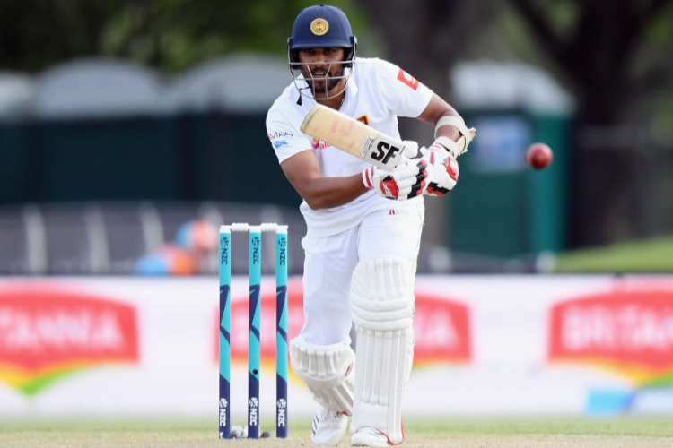 DINESH CHANDIMAL of Sri Lanka bats during the Second Test match in the series between New Zealand and Sri Lanka at Hagley Oval in Christchurch, New Zealand. DINESH CHANDIMAL of Sri Lanka bats during the Second Test match in the series between New Zealand and Sri Lanka at Hagley Oval in Christchurch, New Zealand.