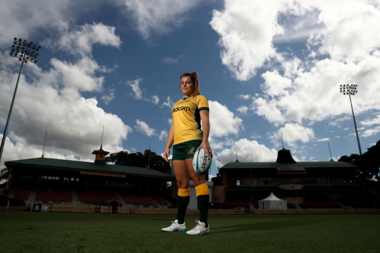 GRACE HAMILTON poses during the Wallaroos media session at North Sydney Oval on March 01, 2019 in Sydney, Australia.