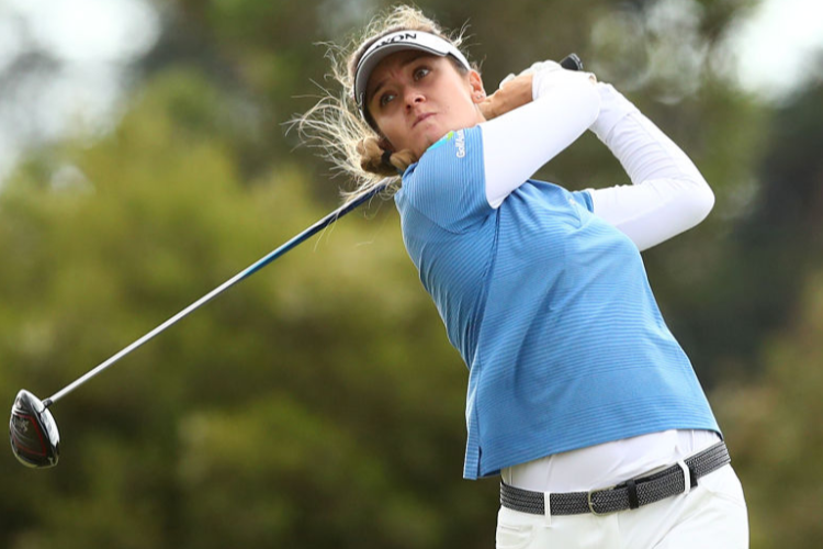 HANNAH GREEN of Australia plays a shot during the ISPS Handa Vic Open at 13th Beach Golf Club in Geelong, Australia.