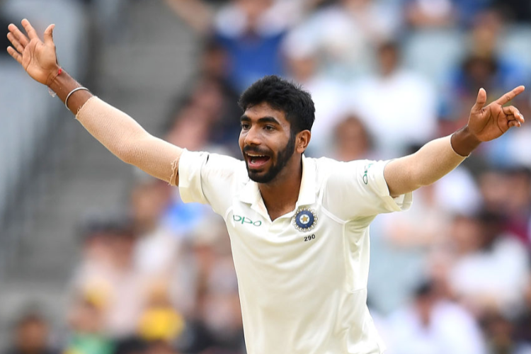 JASPRIT BUMRAH of India appeals during the Third Test match in the series between Australia and India at MCG in Melbourne, Australia.
