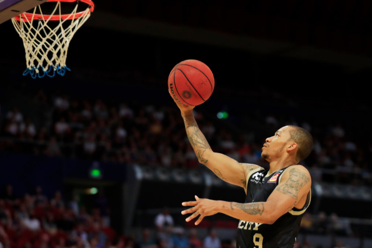 JEROME RANDLE of the Kings goes up for a basket during the NBL match between the Sydney Kings and the Brisbane Bullets at Qudos Bank Arena on in Sydney, Australia. JEROME RANDLE of the Kings goes up for a basket during the NBL match between the Sydney Kings and the Brisbane Bullets at Qudos Bank Arena on in Sydney, Australia.