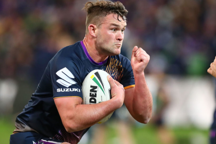 JOE STIMSON of the Storm warms up during the NRL Preliminary Final match between the Melbourne Storm and the Cronulla Sharks at AAMI Park in Melbourne, Australia.
