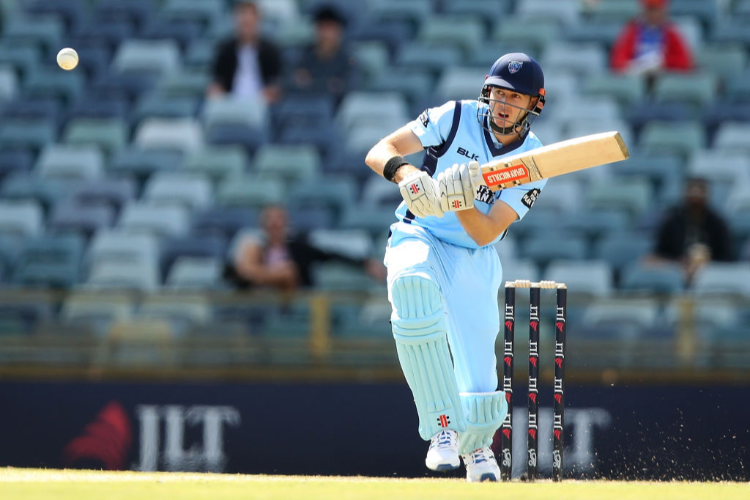 KURTIS PATTERSON of NSW bats during the JLT Cup match between Western Australia and New South Wales in Perth, Australia.