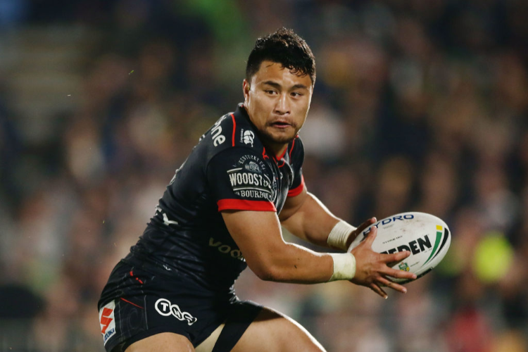 MASON LINO of the Warriors in action during the NRL match between the New Zealand Warriors and the Canberra Raiders at Mt Smart Stadium in Auckland, New Zealand.