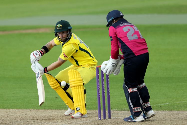 MATTHEW WADE of Australia A plays the ball to the boundary during the Tour Match between Northamptonshire and Australia A at The County Ground in Northampton, England.
