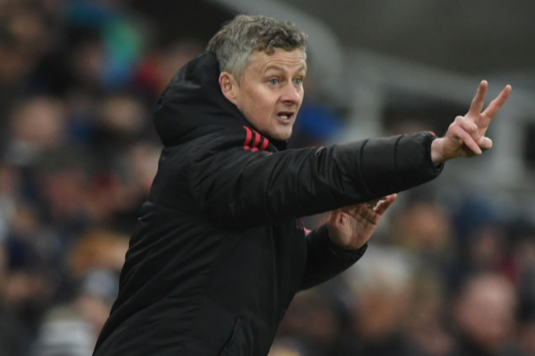 OLE GUNNAR SOLSKJAER, Interim Manager of Manchester United gives his team instructions during the Premier League match between Newcastle United and Manchester United at St. James Park in Newcastle upon Tyne, United Kingdom. OLE GUNNAR SOLSKJAER, Interim Manager of Manchester United gives his team instructions during the Premier League match between Newcastle United and Manchester United at St. James Park in Newcastle upon Tyne, United Kingdom.