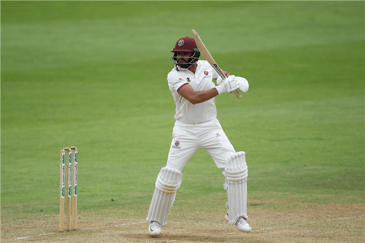 AZHAR ALI of Somerset bats during the Specsavers County Championship match between Somerset and Nottinghamshire at The Cooper Associates County Ground in Taunton, England.