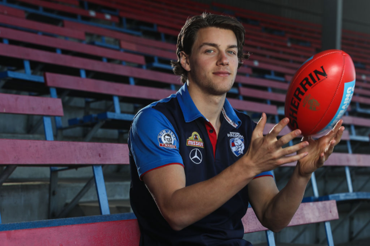 PATRICK LIPINSKI of the Bulldogs poses during a Western Bulldogs AFL training session at Whitten Oval on in Melbourne, Australia.