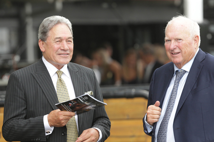 Racing Minister Winston Peters and Sir Peter Vela at the Ellerslie races. Racing Minister Winston Peters and Sir Peter Vela at the Ellerslie races.