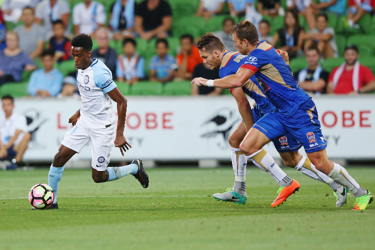 A-League match between Melbourne City FC and the Newcastle Jets at AAMI Park in Melbourne, Australia.