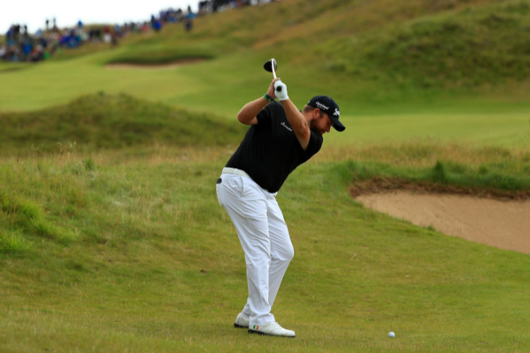 SHANE LOWRY of Ireland plays a shot during the Open Championship held on the Dunluce Links at Royal Portrush Golf Club in Portrush, United Kingdom.