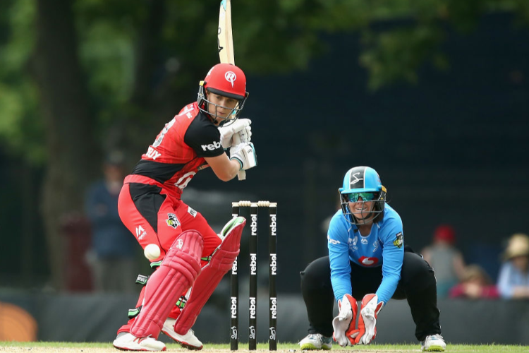 SOPHIE MOLINEUX of Renegades plays a shot during the Women's Big Bash League match between the Adelaide Strikers and Melbourne Renegades at Eastern Oval in Ballarat, Australia.
