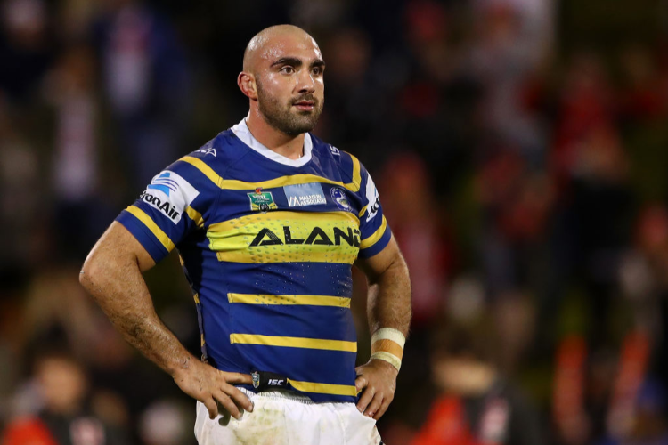 TIM MANNAH of the Eels looks dejected after losing the NRL match between the St George Illawarra Dragons and the Parramatta Eels at WIN Stadium in Wollongong, Australia.