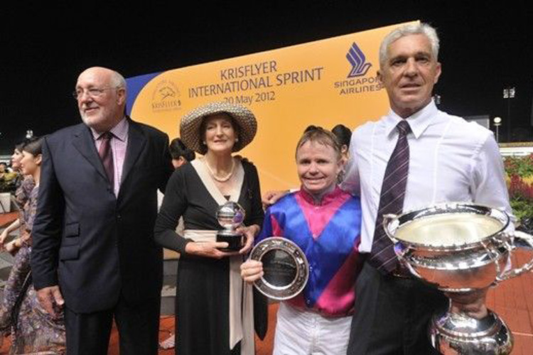 Barend Vorster at his biggest triumph in Singapore - Ato in the 2012 Group 1 KrisFlyer International. Barend Vorster at his biggest triumph in Singapore - Ato in the 2012 Group 1 KrisFlyer International.