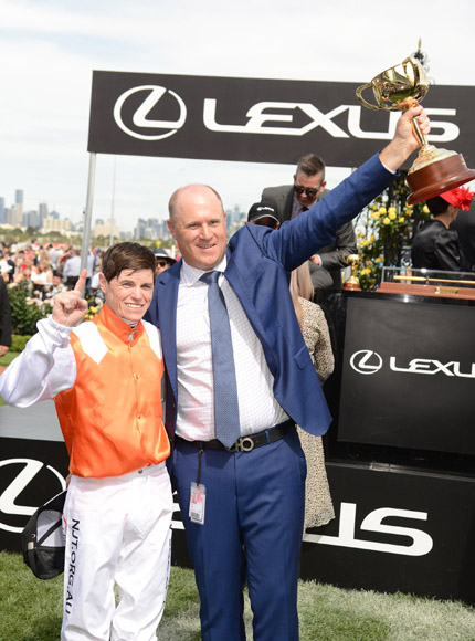 Trainer: DANNY O'BRIEN and Jockey: Craig Williams after, Vow And Declare winning the Lexus Melbourne Cup