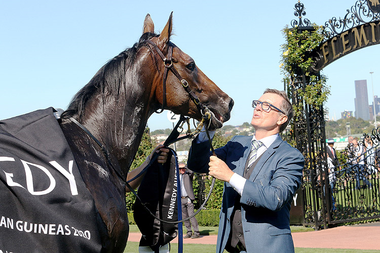 ALLIGATOR BLOOD with Trainer: DAVID VANDYKE after, winning the Kennedy Australian Guineas