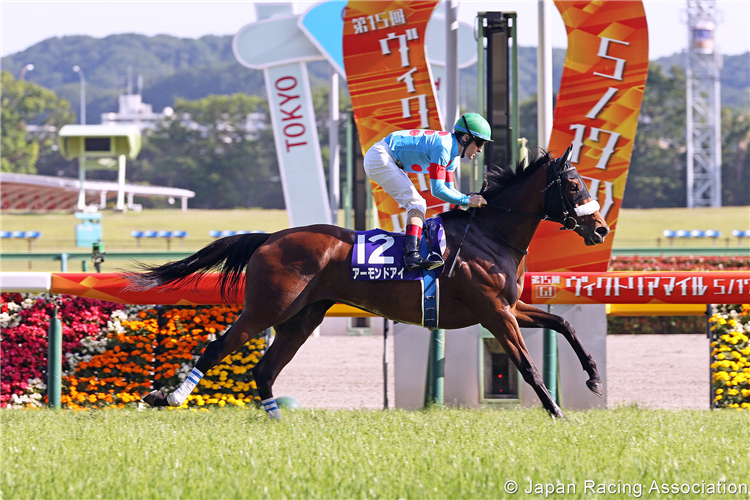 ALMOND EYE winning the Victoria Mile at Tokyo in Japan.