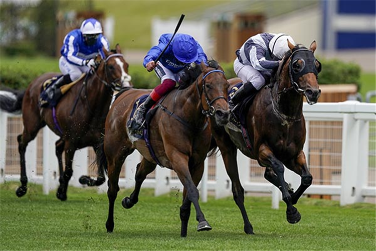CIRCUS MAXIMUS (R) winning the Queen Anne Stakes at Ascot in England.