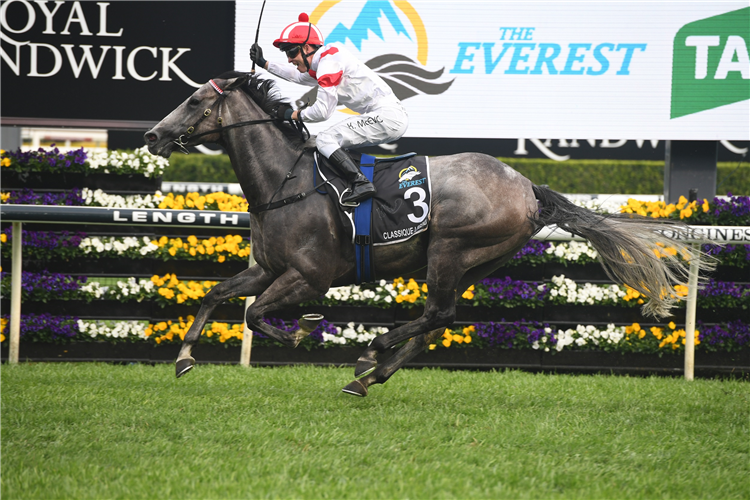 CLASSIQUE LEGEND winning The Tab Everest at Royal Randwick in Australia.