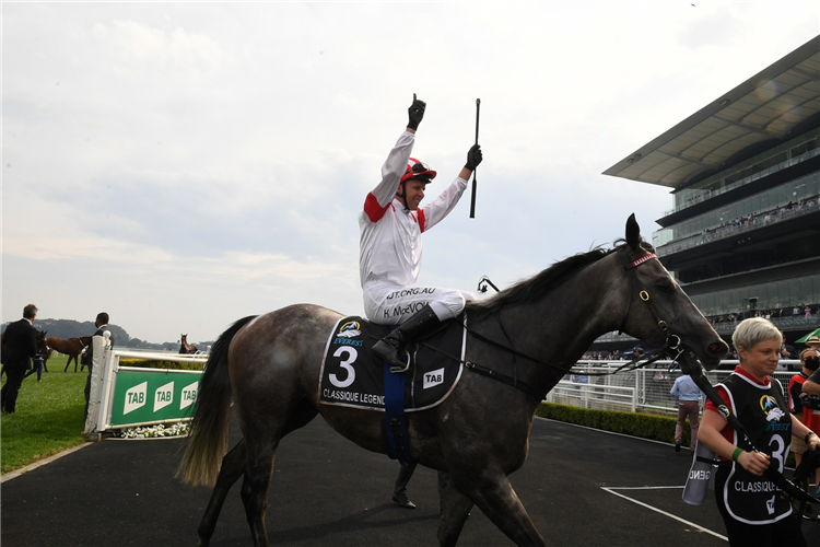 CLASSIQUE LEGEND winning the The Tab Everest at Royal Randwick in Australia.