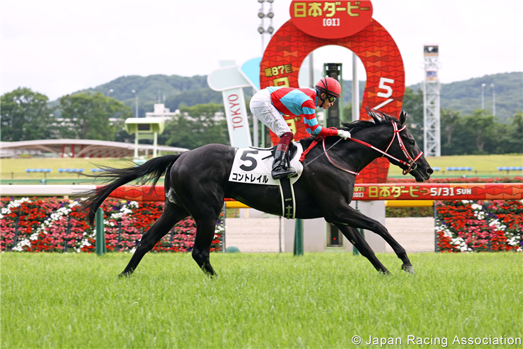 CONTRAIL winning the Tokyo Yushun at Tokyo in Japan.