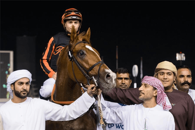 GLADIATOR KING parading after winning Al Shindagha Sprint Sponsored By DP World UAE Regionon 30th Jan, 2020