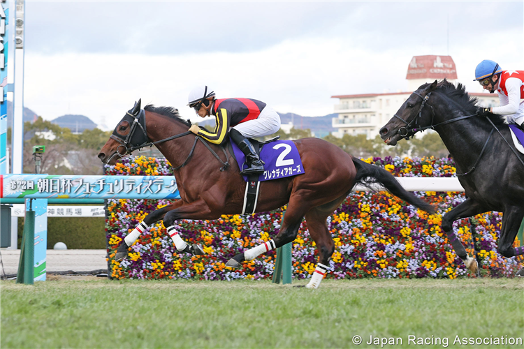 GRENADIER GUARDS winning the Asahi Hai Futurity Stakes at Hanshin in Japan.