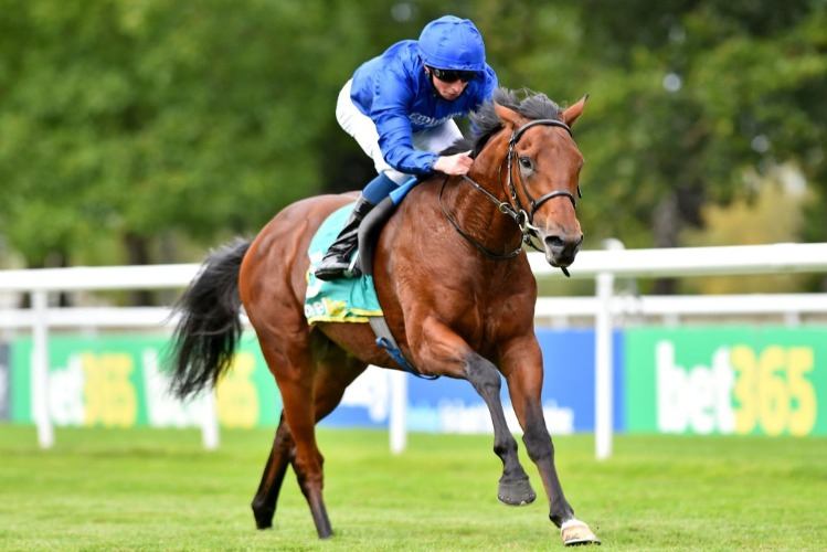 MASTER OF THE SEAS winning the Superlative Stakes at Newmarket in England.