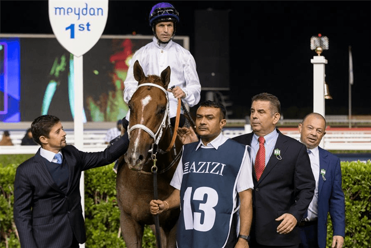 MIDNIGHT SANDS parading on 16th Jan, 2020 after winning the Mina