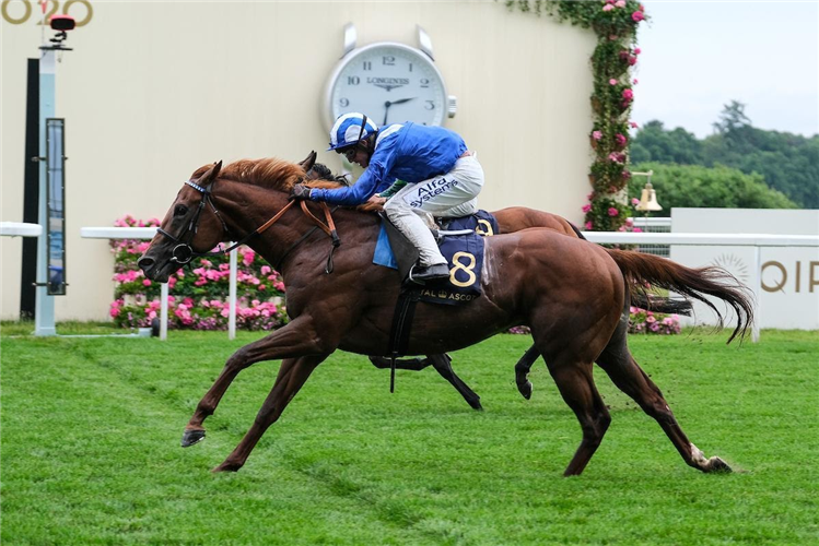 MOLATHAM winning the Jersey Stakes at Ascot in England.