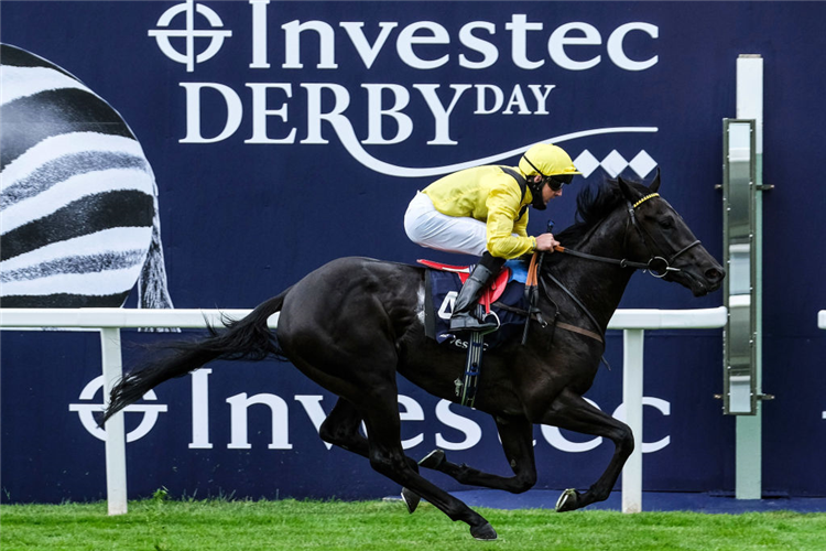TWAASOL winning the Investec Woodcote EBF Stakes at Epsom in England.