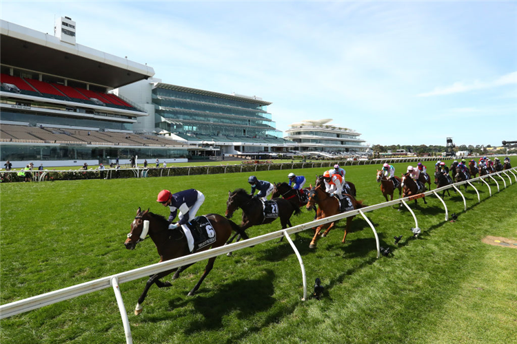 TWILIGHT PAYMENT winning the Melbourne Cup at Flemington in Australia.