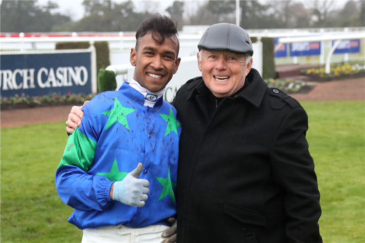 Rohan Mudhoo with trainer Mike McCann

