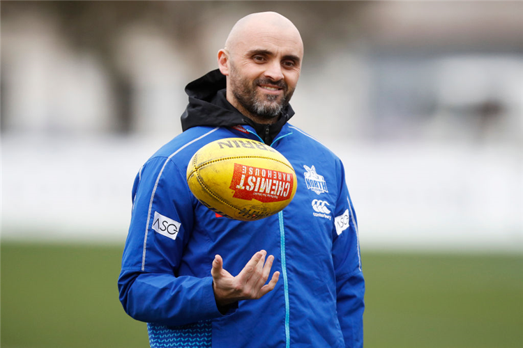 Kangaroos head coach RHYCE SHAW is seen during a North Melbourne Kangaroos AFL media opportunity at Arden Street Ground in Melbourne, Australia.