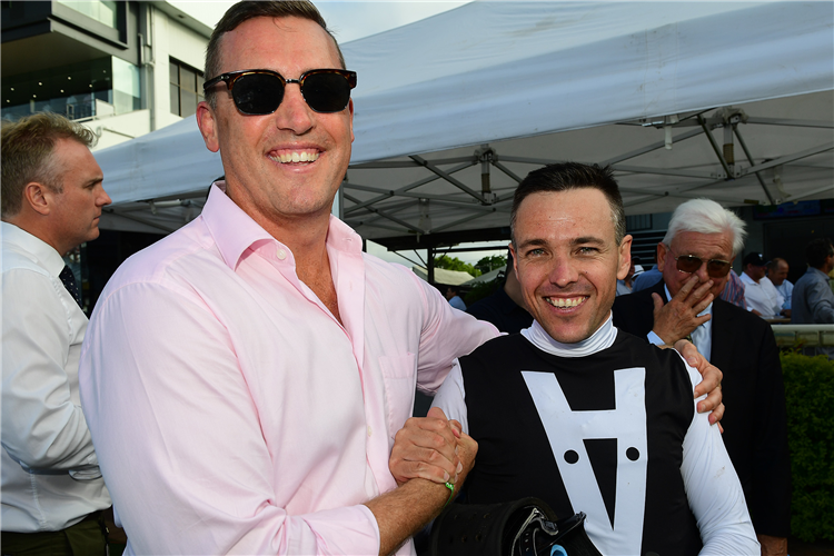 Trainer Tony Gollan and jockey Ryan Maloney.