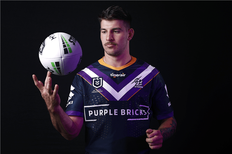 CURTIS SCOTT of the Storm poses for a photograph during a Melbourne Storm NRL training session in Melbourne, Australia.