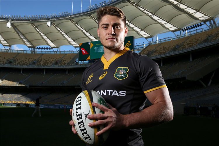 JAMES O'CONNOR of the Wallabies poses for a photo during the Australian Wallabies captain's run at Optus Stadium in Perth, Australia.