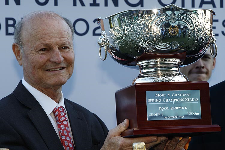 Trainer : DAVID PAYNE after, MONTEFILIA winning the Moet & Chandon Spring Champion