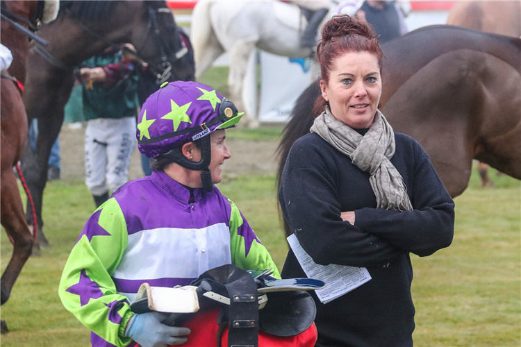 Terri Rae (right) chats with Lisa Allpress after their success with Hatrick Boys

