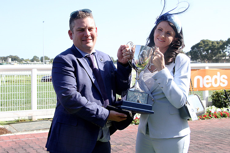 Trainer : TRENT BUSUTTIN & NATALIE YOUNG after, TAGALOA winning the Neds Blue Diamond Stakes