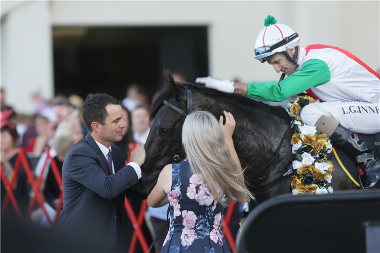 The relief and admiration shown on the faces of Leith Innes and co-trainer/part-owner Andrew Forsman following Aegon's nail-biting Karaka Million 3YO Classic (1600m) victory.