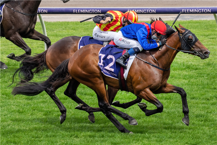 BEND THE KNEE winning the Amanda Elliott Hcp at Flemington in Australia.