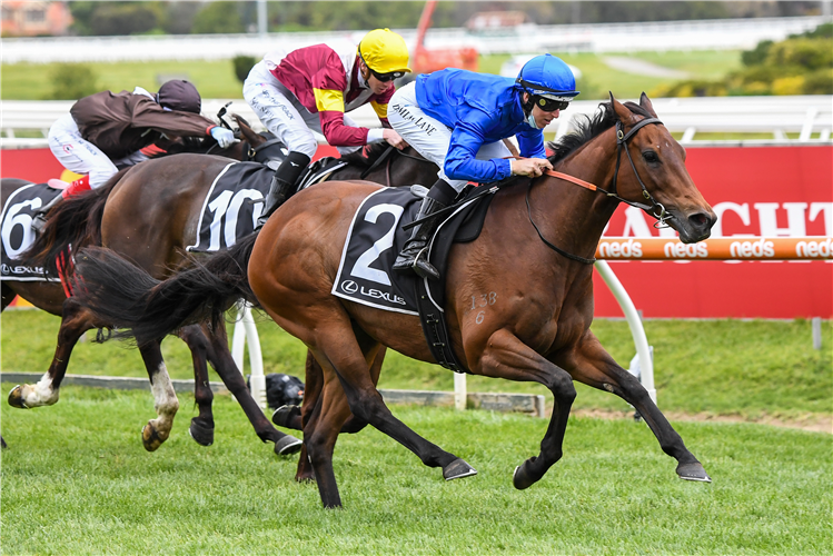 COLETTE winning the Tristarc Stakes at Caulfield in Australia.