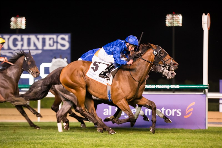 D'BAI winning the Zabeel Mile Sponsored By Al Tayer Motors