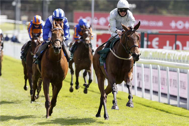 DUBAI FOUNTAIN winning the Weatherbys ePassport Cheshire Oaks (Fillies' Listed) (For The Robert Sangster Memorial Cup)