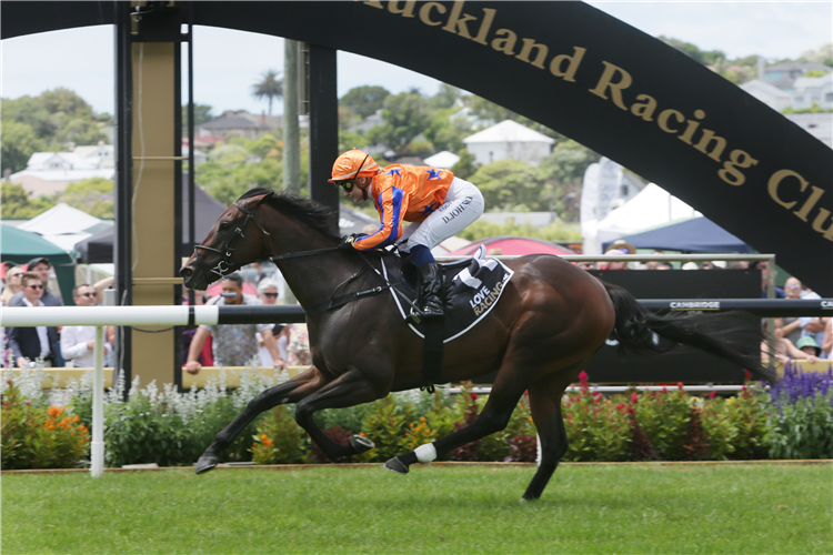 ENTRIVIERE winning the Tab Sapphire Stakes